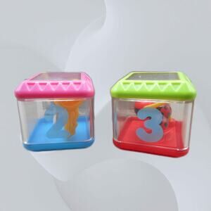 Fisher Price Peek A Block 2003 Learning Fun B5189 Lot of 2: Numbers 2 and 3